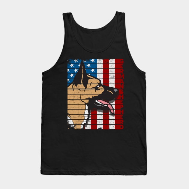 German Shepherd American Flag Tank Top by RadStar